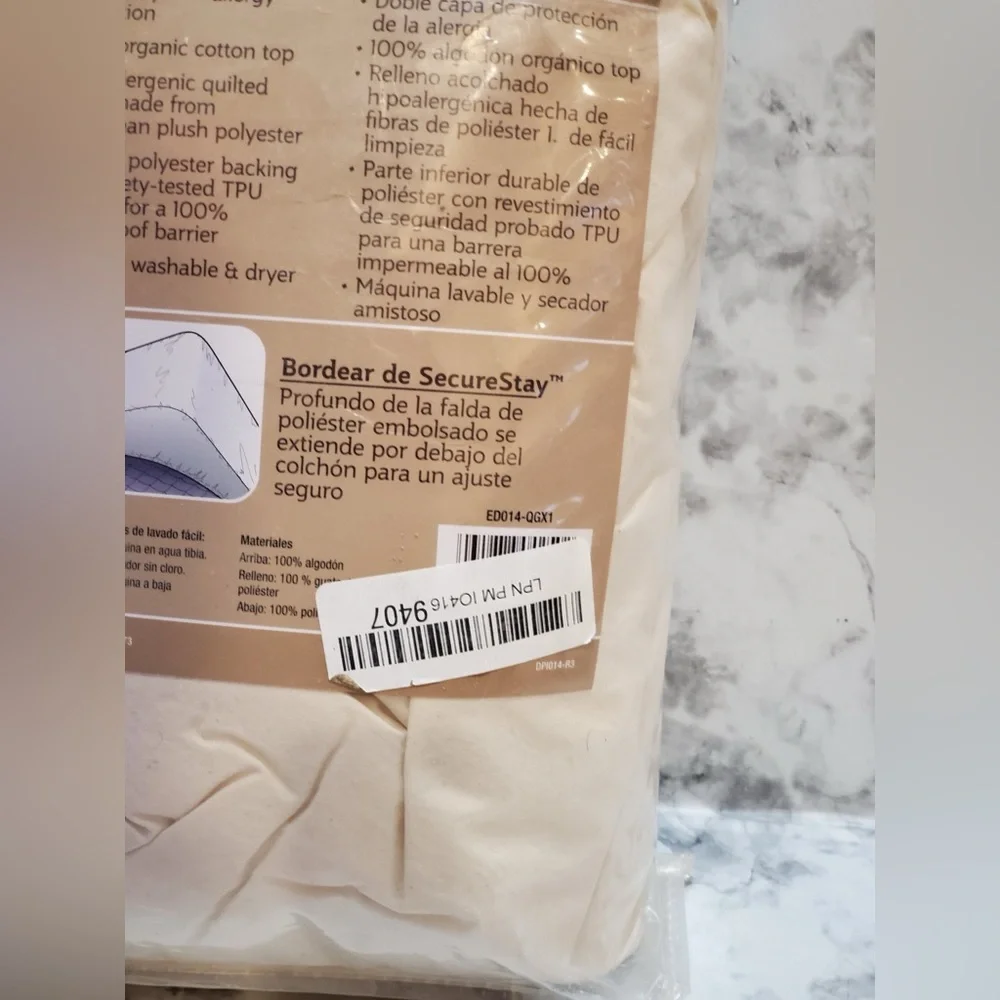 Allergy Protection Crib Mattress Pad With Organic Cotton Pad